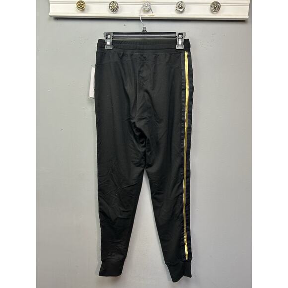 Ki Pro Performance Joggers/Sweatpants Black Gold Striped Womens Small NEW - Picture 2 of 9